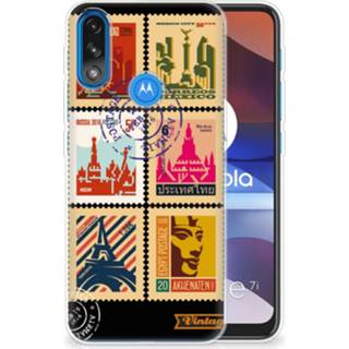 👉 Postzegel siliconen Motorola Moto E7i Power Back Cover Postzegels 8720632161376