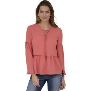 Blous terracotta viscose oranje vrouwen effen onderhoudsarm materiaal Blouse AMY VERMONT 4055708029743