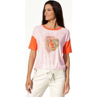 Blous Fraaie Materialenmix oranje animalprint vrouwen Blouse AMY VERMONT Oranje::Beige 4055708007208