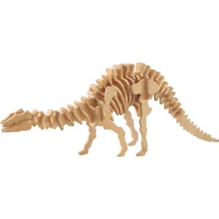 👉 Puzzel houten kinderen 3D apatosaurus/langnek dinosaurus 38 cm