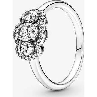 👉 PANDORA Drie Stenen Vintage Ring, Ring, Cubic Zirconia, clear, 190049C01-54