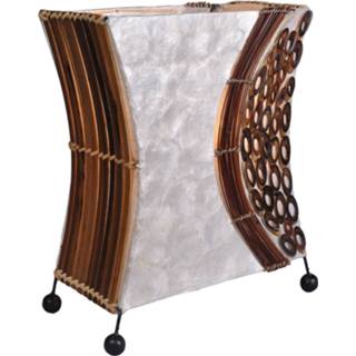 👉 Tafel lamp bamboe a++ donkerbruin Tafellamp Wayan