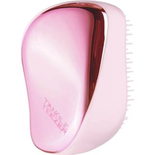 👉 Vrouwen baby's roze Tangle Teezer Compact Styler Detangling Hairbrush Baby Doll Pink Chrome 5060630046743