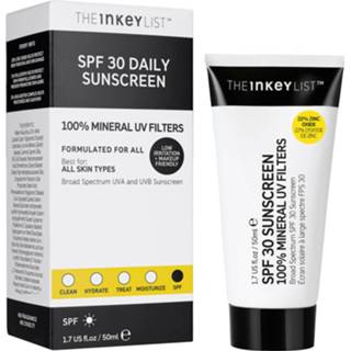 👉 Mineraal unisex The INKEY List SPF30 Sunscreen 100% Mineral UV Filters 50ml 5060422298688