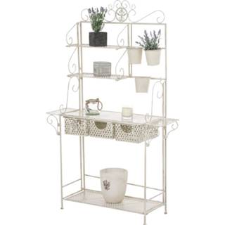 👉 Wandkast active - Plantenrek Plantenkast Kangasala, Crème 8720526160959