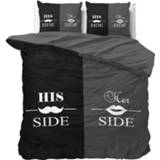 👉 Kussenslop zwart grijs Katoen-Polyester Sleeptime Essentials His and Her side - Zwart/Grijs 2-persoons (200 x 220 cm + 2 kussenslopen) Dekbedovertrek 8720105627323