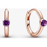 👉 Oorbel purper paars zilver One Size array Pandora Colours 289304C01 Oorbellen Purple Solitaire Huggie Hoop rosekleurig-paars 5700302908305