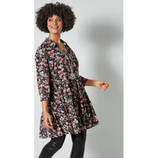 👉 Blous gebloemd kunstvezels vrouwen groen roze zwart Blouse Angel of Style Pink/Groen/Zwart 4055707855299