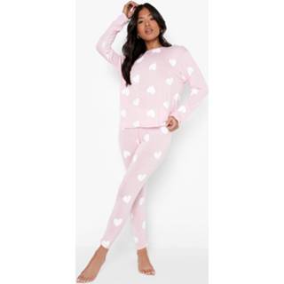 👉 Petite Hartjes Pyjama Set Met Broek, Baby Pink