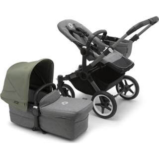 👉 Kinderwagen graphite grijs donkergroen active kinderen Bugaboo Donkey5 Mono - Graphite/Grey Melange Forest Green 2500001494269