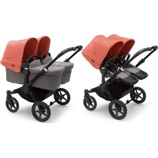 👉 Kinderwagen zwart grijs rood active kinderen Bugaboo Donkey5 Twin - Black/Grey Melange Sunrise Red 2500001494986