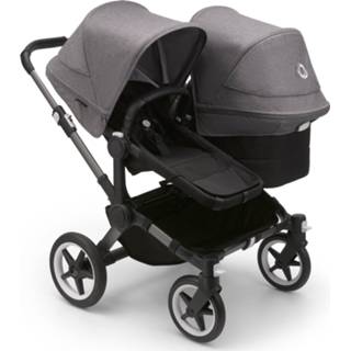 👉 Kinderwagen graphite zwart grijs active kinderen Bugaboo Donkey5 Duo - Graphite/Midnight Black Grey Melange 2500001494450