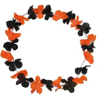 Bloemen krans active zwart oranje Halloween bloemenkrans in 8712364745702