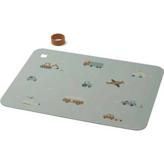 👉 Placemat blauw active Liewood jude - vehicles dove blue mix 5713370752473