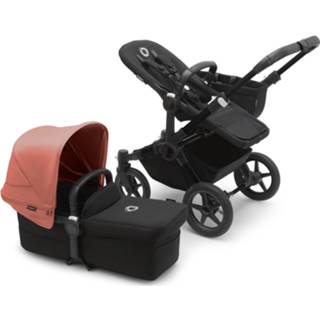 👉 Kinderwagen zwart rood active kinderen Bugaboo Donkey5 Mono - Black/Midnight Black Sunrise Red 2500001494351