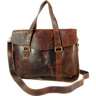 👉 Laptoptas jupiter cognac leer hunter ritsen bruin vrouwen 3 vaks dames werktas 8720039633285