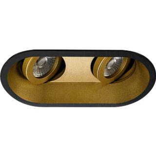 👉 Goud warm wit zwart Mi-Light - LED Spot Set GU10 Smart Wifi Slimme 4W RGB+CCT Aanpasbare Kleur Dimbaar Pragmi Zano Pro Inbouw Ovaal Dubbel Mat Zwart/Goud Kantelbaar 185x93mm 7434217133191