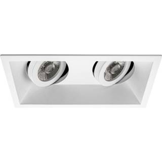 👉 Armatuur wit aluminium Spot Gu10 - Pragmi Zano Pro Inbouw Rechthoek Dubbel Mat Kantelbaar 185x93mm 6013945561554