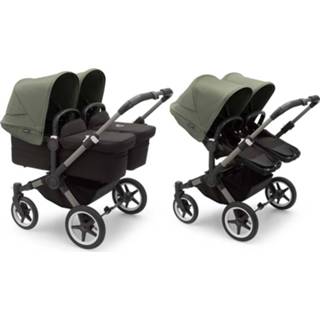 👉 Kinderwagen graphite zwart donkergroen active kinderen Bugaboo Donkey5 Twin - Graphite/Midnight Black Forest Green 2500001494757