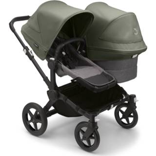 👉 Kinderwagen zwart grijs donkergroen active kinderen Bugaboo Donkey5 Duo - Black/Grey Melange Forest Green 2500001494689