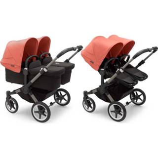 👉 Kinderwagen graphite zwart rood active kinderen Bugaboo Donkey5 Twin - Graphite/Midnight Black Sunrise Red 2500001494771