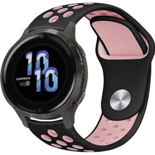 👉 Sportband zwart roze Strap-it Garmin Venu 2s sport bandje - 40mm zwart/roze 8720626980327