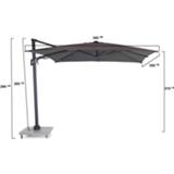👉 Santika Belize Deluxe parasol 300x300 antraciet frame/dark grey
