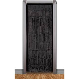 Folie zwarte zwart kunststof active party slierten deurgordijnen 240 x 49 cm