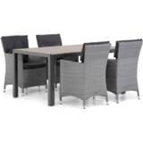 Tuinset wicker Flat Antraciet grijs-antraciet dining sets Garden Collections Orlando/Young 155 cm 5-delig 7423605677621