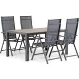 👉 Tuinset aluminium grijs-antraciet dining sets antracite Domani Sortino/Young 155 cm 5-delig 7423636229264