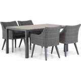 👉 Tuinset off black dining sets grijs-antraciet Garden Collections Milton/Young 155 cm 5-delig 7423648085025