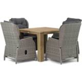 👉 Tuinset wicker dining sets grijs-antraciet Half Round Grey Garden Collections Edingburgh/Brighton 100 cm 5-delig 7423607187180