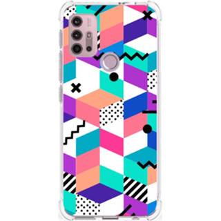 👉 Houten blok Motorola Moto G30 | G20 G10 Shockproof Case Blokken Kleurrijk 8720632338198