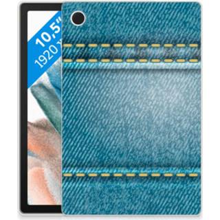 👉 Siliconen hoesje Samsung Galaxy Tab A8 2021 Leuke Hoes Jeans 8720632220523