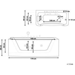 👉 Hoekbad wit Whirlpool Links 1700 x 800 mm PUQUIO 4251682270489