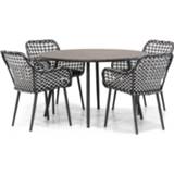 👉 Tuinset wicker dining sets zwart-wit Mixed Black-White Domani Emory/Matale 125 cm rond 5-delig 7434220686639