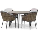 👉 Tuinset wicker dining sets grijs-antraciet antracite Coco Olivine/Matale 125 cm rond 5-delig 7434249492440