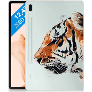 Tablethoes Samsung Galaxy Tab S7FE Watercolor Tiger 8720632192134