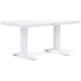 👉 Terrastafel aluminium wit hoge lounge tafels Lifestyle Lione lounge/dining tuintafel 140 x 80 cm 7435147252235