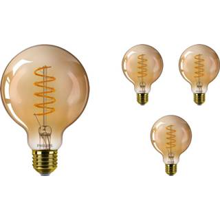 👉 Goud Voordeelpak 4x Philips Classic LEDglobe E27 G93 4W 820 - Vervanger voor 25W 8719157038690