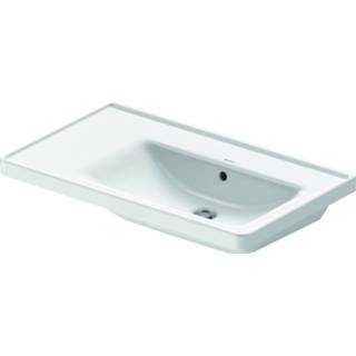 👉 Meubelwastafel wit Duravit D-Neo zonder kraangat, met overloop en aflegvlak links 80 x 48 cm,