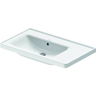 👉 Meubelwastafel wit Duravit D-Neo zonder kraangat, met overloop en aflegvlak rechts 80 x 48 cm,