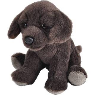 Knuffel bruine pluche kinderen Labrador hond van 13 cm
