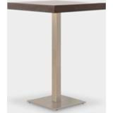 Statafel hout RVS Officetrader AP kolom voet bruin recht Solidesk statafel, bruin, 80 x cm, vaste hoogte, *ster 2* 1458721202620