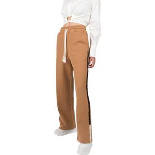 👉 S vrouwen bruin Wide Leg Contrast Stich Track Pants