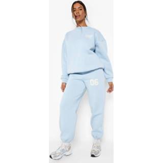 👉 Badstoffen Trainingspak Met Sweater En Joggingbroek, Pale Blue