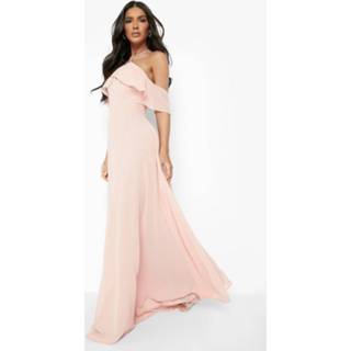 👉 Maxi Jurk Met Halter Neck En Ruches, Soft Pink