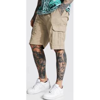 👉 Cargo Shorts Met Elastische Taille Band, Stone