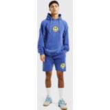 👉 Oversized Overdye Ofcl Smiley Trainingspak Met Shorts, Cobalt