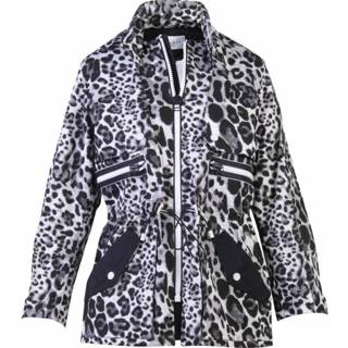 👉 S vrouwen grijs Leopard Print Jacket